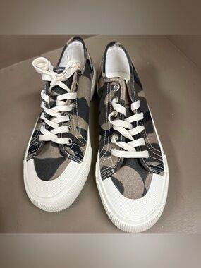 Camouflage Canvas Sneakers, Green, Brown & Cream, Neutral Casual Cool
